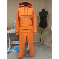 Теплий костюм від LION STYLE з ексклюзивною горизонтальною вишиванкою (помаранчевий)